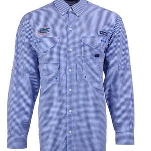 NWT UF Gators Blue Gingham Long Sleeve PFG Shirt